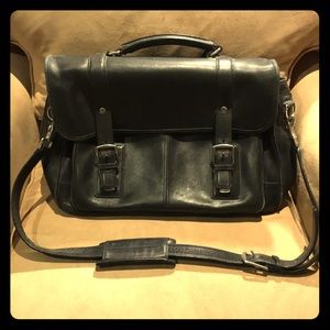 Black coach leather briefcase
